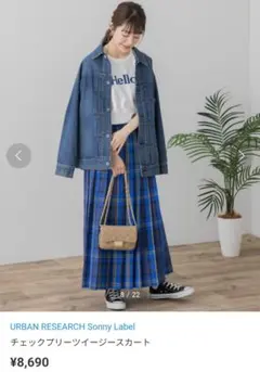 URBANRESEARCHSonny Labelチェックプリーツイージースカート