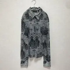 【NEW YORK & COMPANY】花柄 長袖 シャツ 透け感【XL】