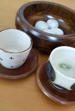 正和　石川県加賀市　山中漆器　木製小皿　茶托木製菓子鉢　お菓子入れ　未使用