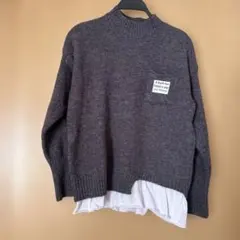 ダークグレー ニット