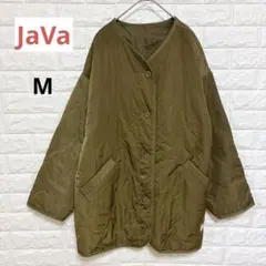 ジャバ JaVa キルティングジャケット ノーカラー M カーキ カジュアル