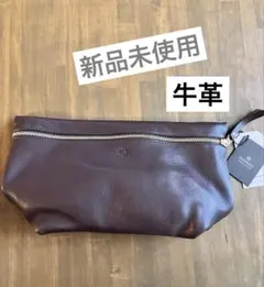 【新品未使用】ショルダーバッグ ポシェット ポーチ斜めがけ肩紐 ダークブラウン