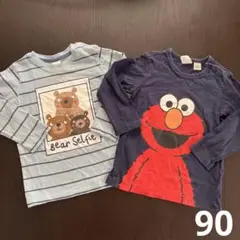 H&M エルモ・クマ長袖カットソー 2枚セット サイズ90 男の子　秋