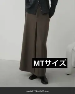 Aunt Marie's フロントタックナロースカート　ブラウン　MT