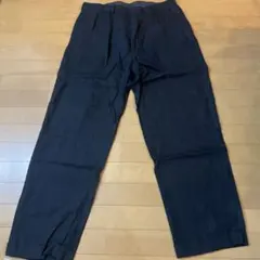 3330黒リネン100%ノータック ラルフローレンリネンパンツスラックス