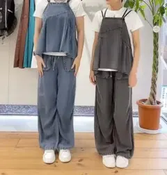テンセルデニムベイカーパンツ&ビスチェ　シニカル　イシカワラボのサムネイル