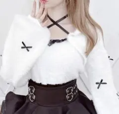 【最終値下げ】　MARS マーズ　チビリボンケープ風ニット ホワイト