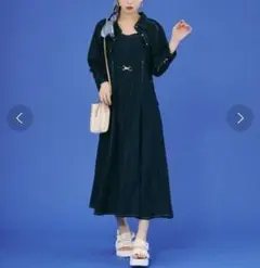 新品タグ付き　REDYAZEL 配色ステッチキャミワンピース×シャツボレロ