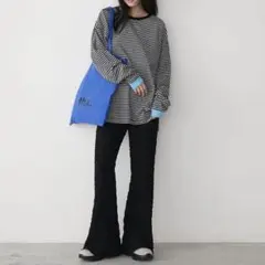 forksy シャーリング 裾メロー フレアパンツのサムネイル