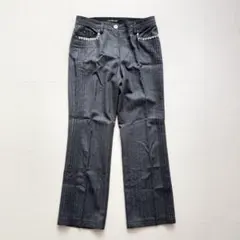 伊太利屋 ビジュー ウール スラックス ストライプ C749