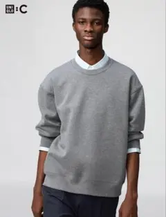 UNIQLO:C ユニクロ オーバーサイズスウェットシャツ ダークグレー M