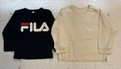 【美品】95.100 ２枚セットFILA ユニクロエアリズム　　長袖Tシャツのサムネイル