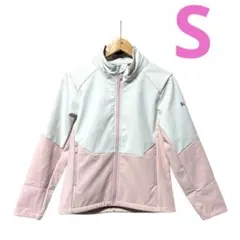 防水✨ウインドブレーカー 防風フード付き　ジャケット ホワイトピンク S