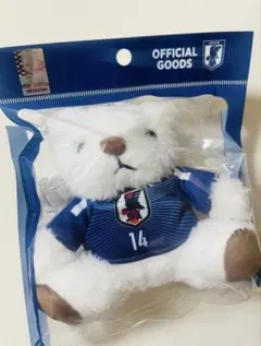 新品JFA公式　サッカー　日本代表　ユニフォームベアキーホルダー　伊東純也　１４のサムネイル