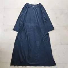 45rpm 45R 綿インディゴ ロングワンピース Aライン 七分袖 0 45rpm 45R 綿インディゴ ロングワンピース Aライン 七分袖 0 - メルカリ