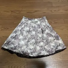 L'est Rose 花柄チェック フレアスカート サイズ2