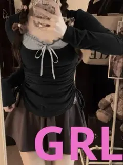 GRL フリルリボンキャミソール×ドロストトップスアンサンブル