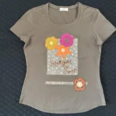 エンリコドマーニ花柄アップリケ Tシャツのサムネイル