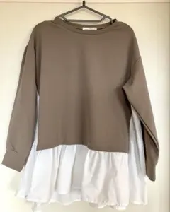 happy mama マタニティトップス ブラウン ウォームグレー 授乳