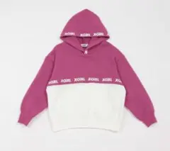X-girl Stages パーカー 140cm ピンク/ホワイト