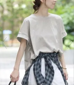 JS relume オーガニックコットン汗染み防止2WAY TEE グレーのサムネイル