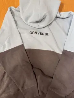 CONVERSE フード付きパーカー ライトブルー/ダークブラウンのサムネイル