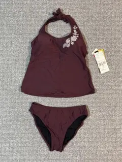 ボルドー ハイネック セパレート水着 9M