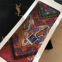 華やか❤️YSL エスニック風コットンペイズリー模様柄 ハンカチ♡未使用お箱無し