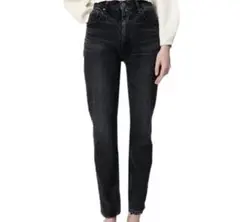 【美品】マウジー moussy MVS スキニーデニム 黒ブラック 24