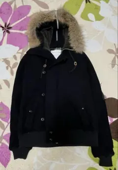 美品　rovtski ロフトスキー　ファーフード付ジャケット 黒 アウター L