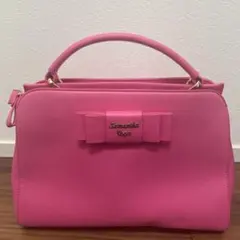 SamanthaVegaリボン付きピンクハンドバッグ