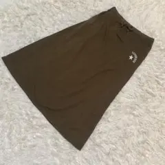 コンバース　CONVERSEスウェットロングスカートM 茶 星ロゴ