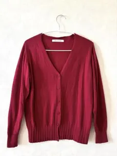 MELROSE メルローズ♡裾が可愛い 長袖カーディガン 濃いローズ色のサムネイル
