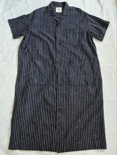 Snow Peak スノーピーク ロングシャツ ストライプ 麻混 M 半袖のサムネイル