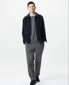 【美品】UNIQLO ユニクロ　タックワイドパンツ Sサイズ　グレー