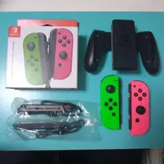 純正 Switch ジョイコン ネオングリーン ネオンピンク スプラ2カラー
