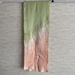 ＡＶＷ４０５　桜模様の緑とピンクの帯揚げ