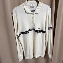 MU SPORTS 長袖ゴルフポロシャツ ４０　(44くらい) 毛１００%