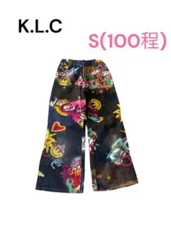 ♡美品♡K.L.C. グラフィティデニムワイドパンツ S(100程)のサムネイル