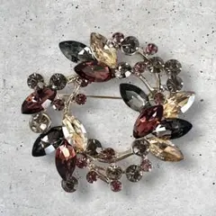 アンティーク調ブローチ ビジュー ストーン フラワーコサージュ 卒業式 入学式