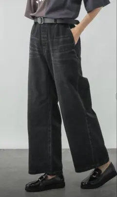 GLOBAL WORKグローバルワークGOODデニムイージーパンツ　ブラック　M