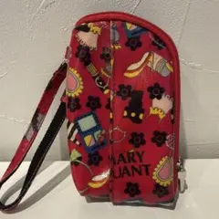 MARY QUANT 花柄ポーチ レッド