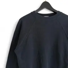 90s ヴィンテージ Hanes ブラック無地スウェット ラグラン M I20