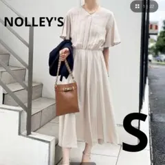 NOLLEY'S ノーリーズ ジュピター袖ギャザーフレアワンピース 36 S