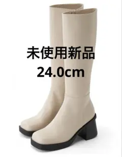 GRL スクエアトゥロングブーツ アイボリー