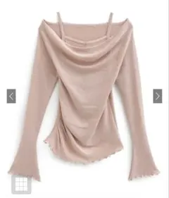 レイヤード風オフショルニットトップス[ac2508]