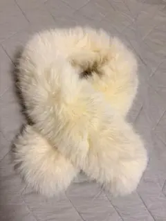 クリーム色 ファー マフラー スカーフタイプ