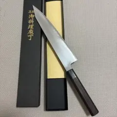高級御料理庖丁 牛刀 和包丁27センチ紫檀柄です。のサムネイル