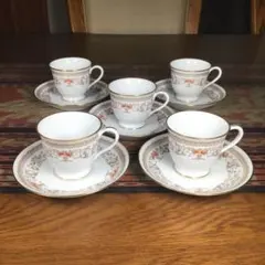 『プレうー特価』　ノリタケ コンテンポラリー デミタス　カップ&ソーサー 5客