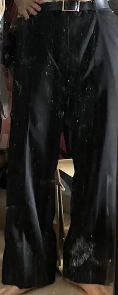 90s イタリア製　ワイドストレート スラックス　ブラック